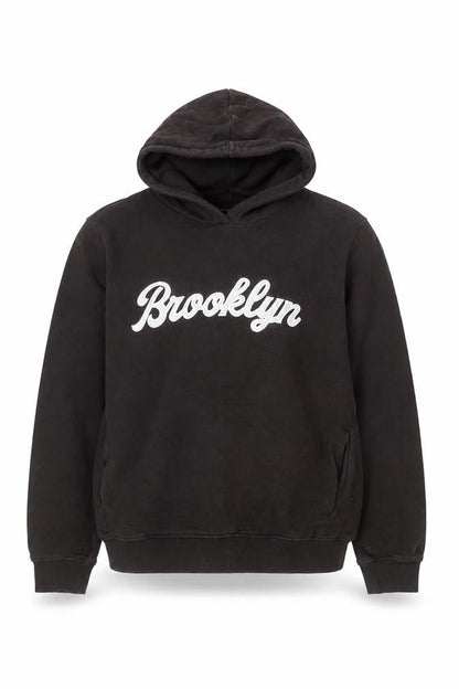 Marks & Spencer Men's Brown Pullover Hoodie Medium Brooklyn Graphic