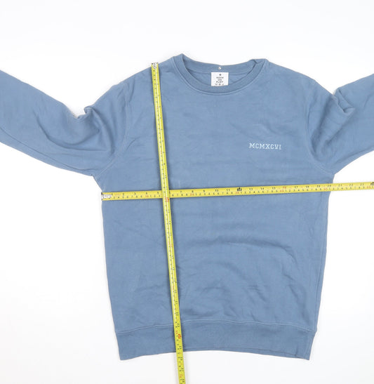 Rock On Ruby Men's Blue Small Pullover Sweatshirt Regular Fit
