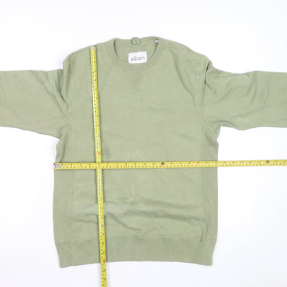Albam Men's Green XS Crew Neck Cotton Pullover Sweatshirt