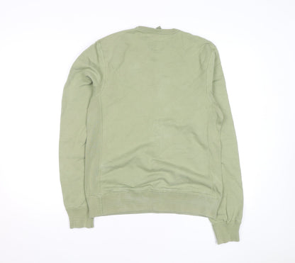 Albam Men's Green XS Crew Neck Cotton Pullover Sweatshirt