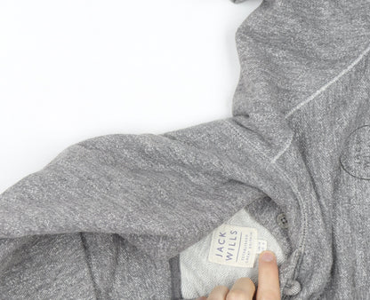 Jack Wills Women's Grey Pullover Hoodie UK 8 Cotton Blend Casual
