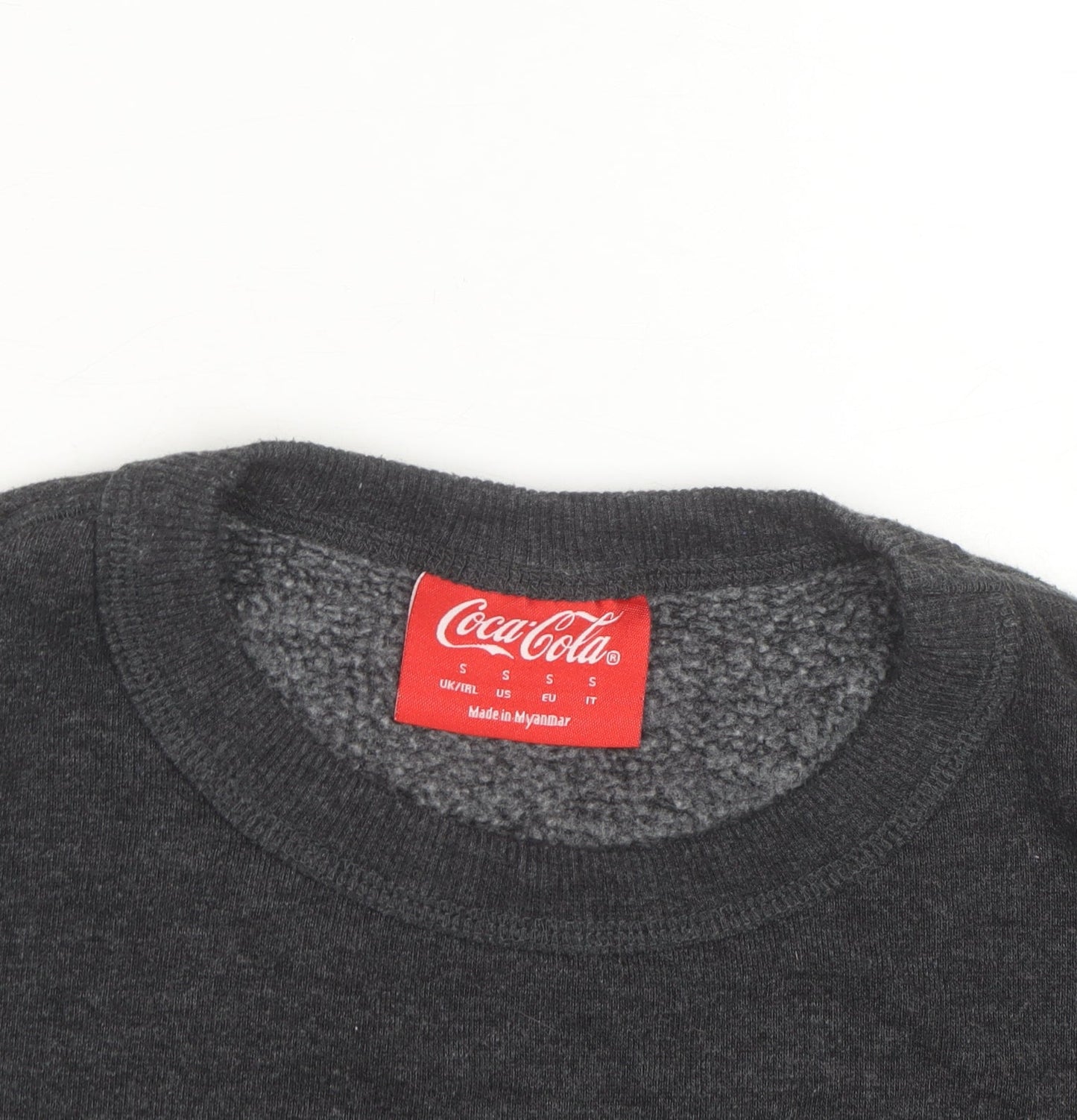 Coca-Cola Men’s Grey Christmas Graphic Pullover Sweatshirt S