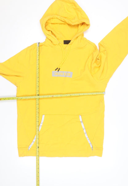 Calvin Klein Men’s Yellow Pullover Hoodie Size L Regular Fit