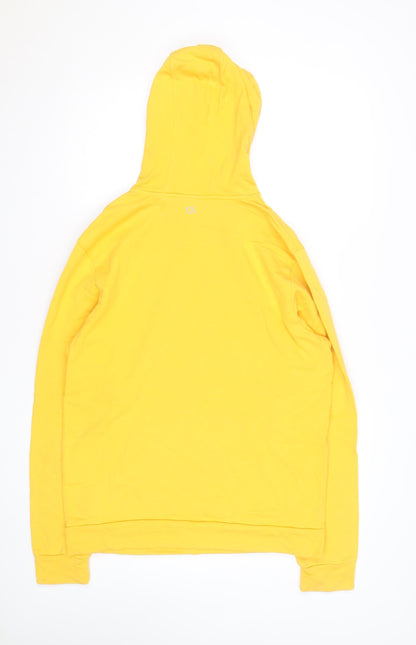 Calvin Klein Men’s Yellow Pullover Hoodie Size L Regular Fit