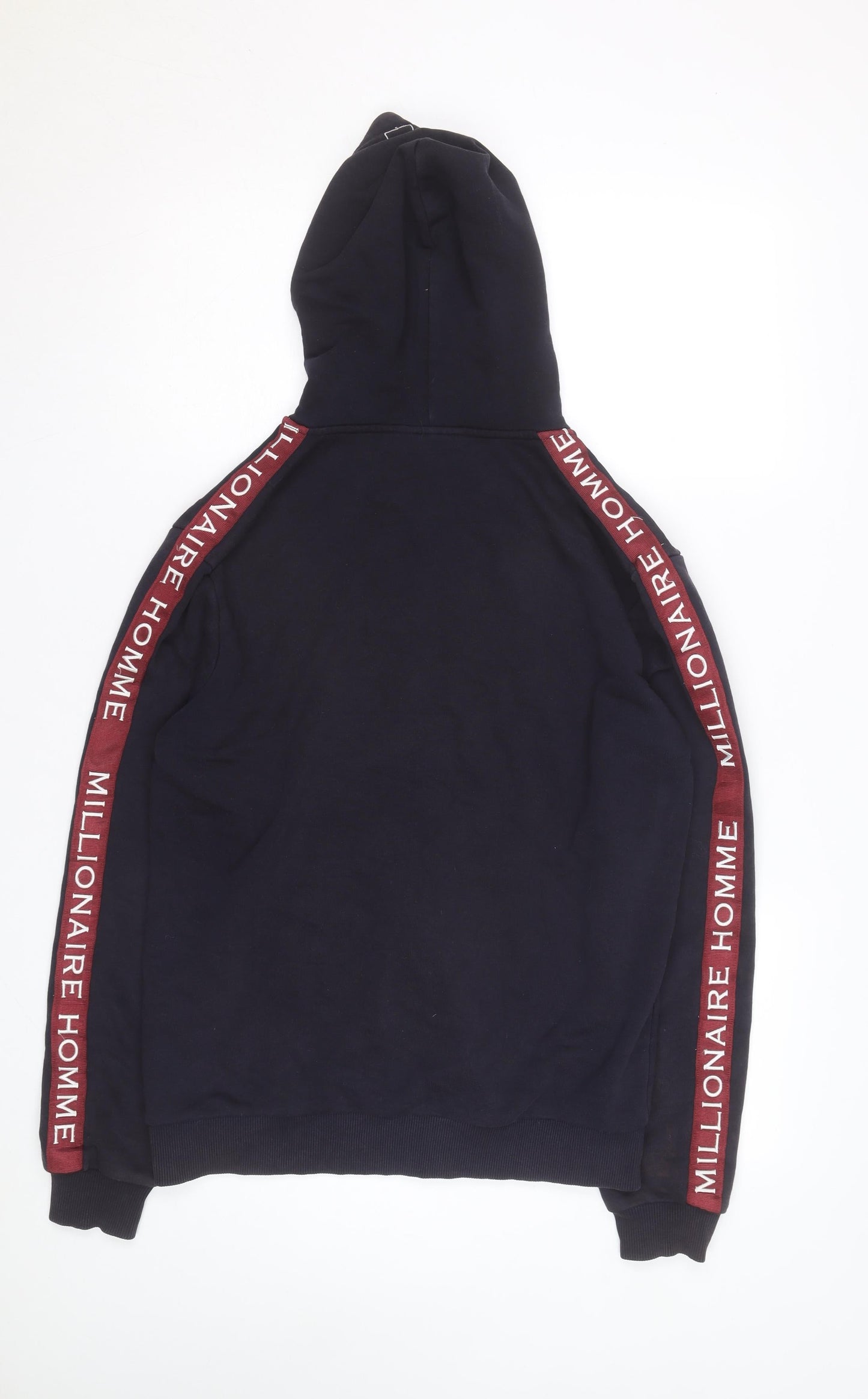 Millionaire Homme Men's Black Full Zip Hoodie M Logo Trim