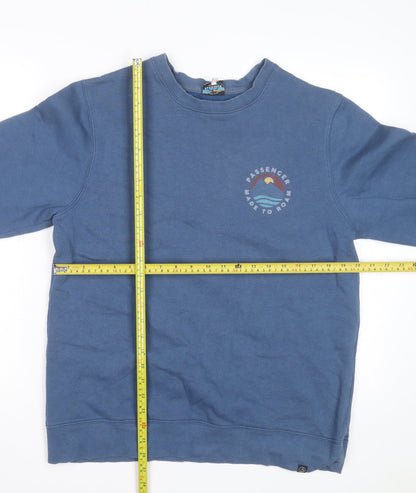Passenger Mens Blue Crew Neck Pullover Sweatshirt Size M