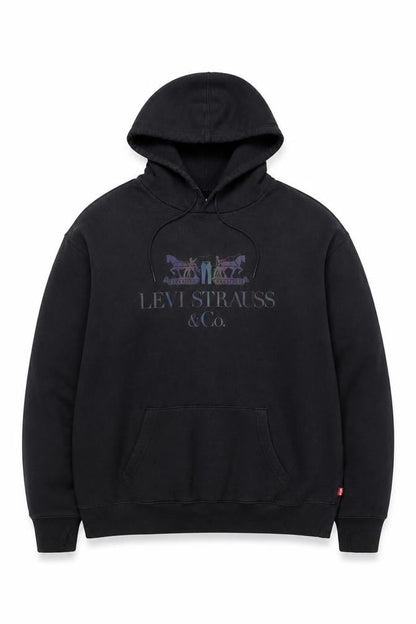 Levi's Men's Black Pullover Hoodie L Regular Fit Graphic Fleece