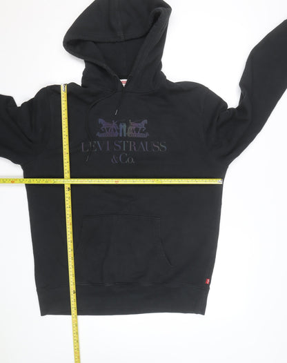 Levi's Men's Black Pullover Hoodie L Regular Fit Graphic Fleece