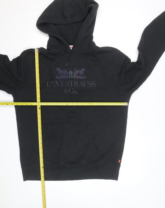 Levi's Men's Black Pullover Hoodie L Regular Fit Graphic Fleece