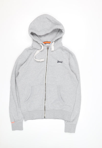 Superdry Men’s Grey Full Zip Hoodie M Orange Label Fleece