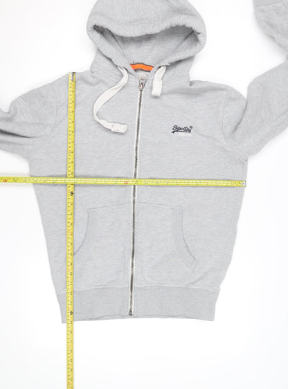 Superdry Men’s Grey Full Zip Hoodie M Orange Label Fleece