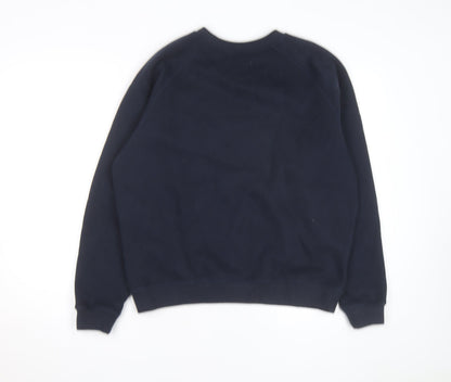 Jack Wills Unisex Adults Blue L Pullover Sweatshirt with Logo Print