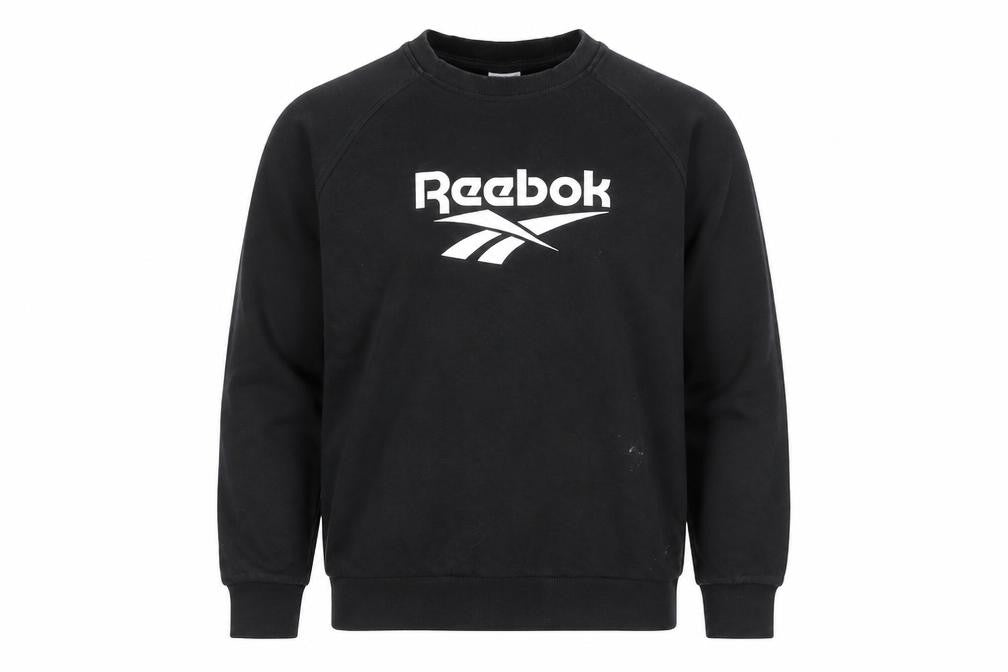 Reebok Unisex Black Medium Pullover Crew Neck Logo Sweatshirt