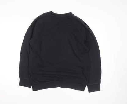 Reebok Unisex Black Medium Pullover Crew Neck Logo Sweatshirt