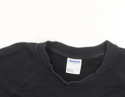 Reebok Unisex Black Medium Pullover Crew Neck Logo Sweatshirt