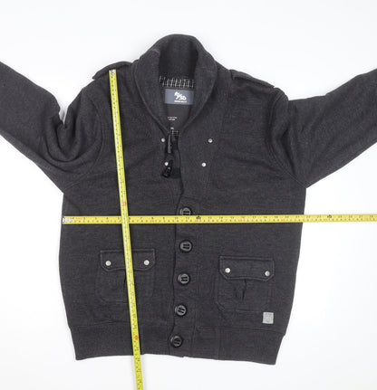 RWD Men’s Grey Button Cardigan Jumper Size XXL Cotton Blend