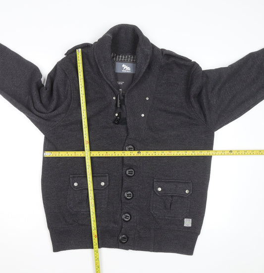 RWD Men’s Grey Button Cardigan Jumper Size XXL Cotton Blend