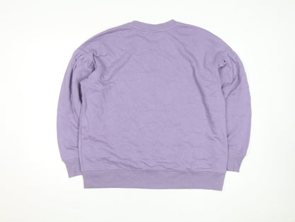 ELLE Unisex Adults Purple Graphic Print Crew Neck Sweatshirt L