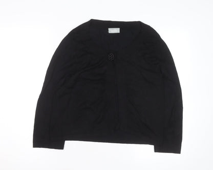 Wallis Women Black Size 12 Button Knit Cardigan Jumper