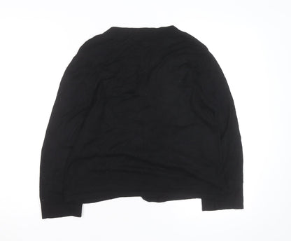Wallis Women Black Size 12 Button Knit Cardigan Jumper