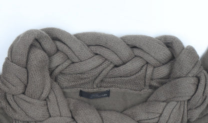 Julie Fagerholt Heartmade Women Brown Braided Boat Neck Jumper Size 12