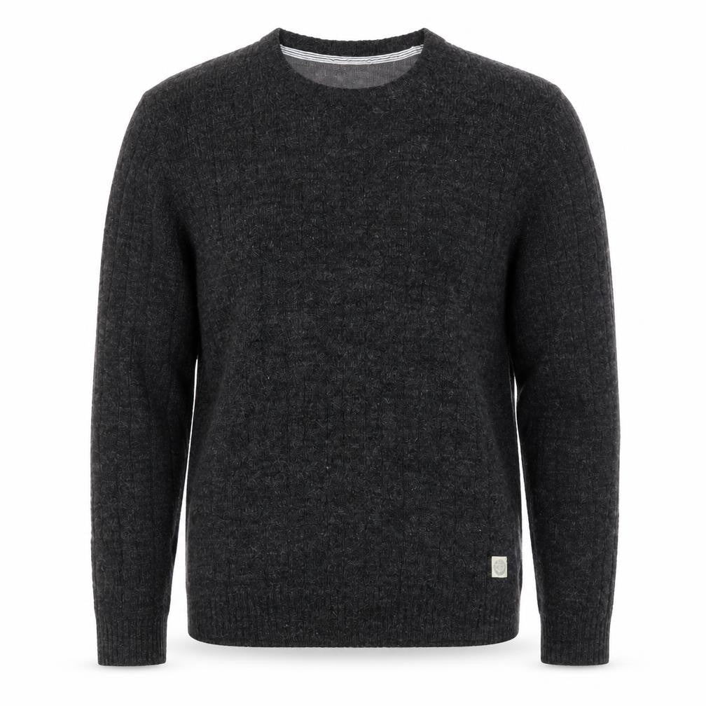 Suit Men Grey Wool Alpaca Crew Neck Knit Jumper Size M