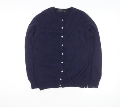 Marks and Spencer Women Navy Blue Pure Cashmere Cardigan Size 12