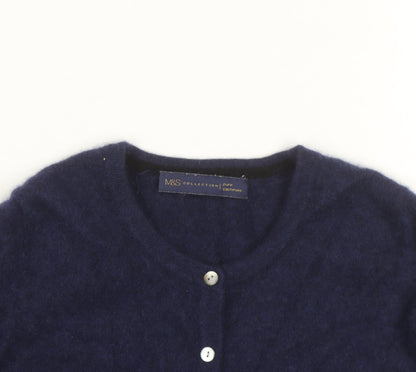 Marks and Spencer Women Navy Blue Pure Cashmere Cardigan Size 12