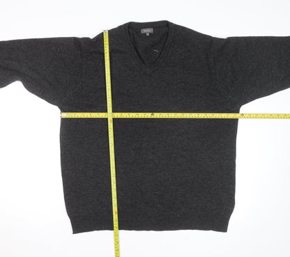 Wolsey Men’s Grey Wool V-Neck Pullover Jumper Size L