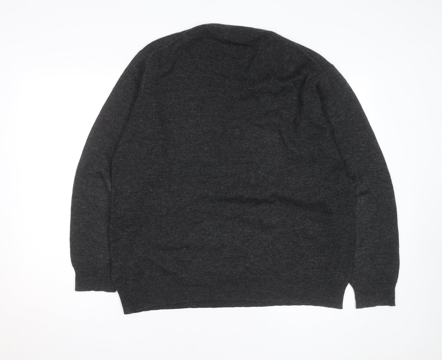Wolsey Men’s Grey Wool V-Neck Pullover Jumper Size L