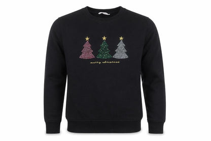 Tu Men’s Black Christmas Rhinestone Sweatshirt Medium