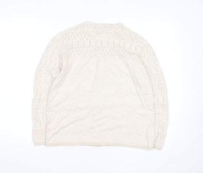 ISLE Essentials Women's Beige Knit Cardigan M Lightweight Cotton