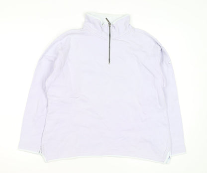 Crew Clothing Women Lilac 1/2 Zip Cotton Pullover Sweatshirt Size 12