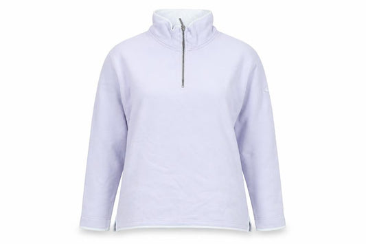 Front view of Crew Clothing Lilac 1/2 Zip Cotton Pullover Sweatshirt, size 12