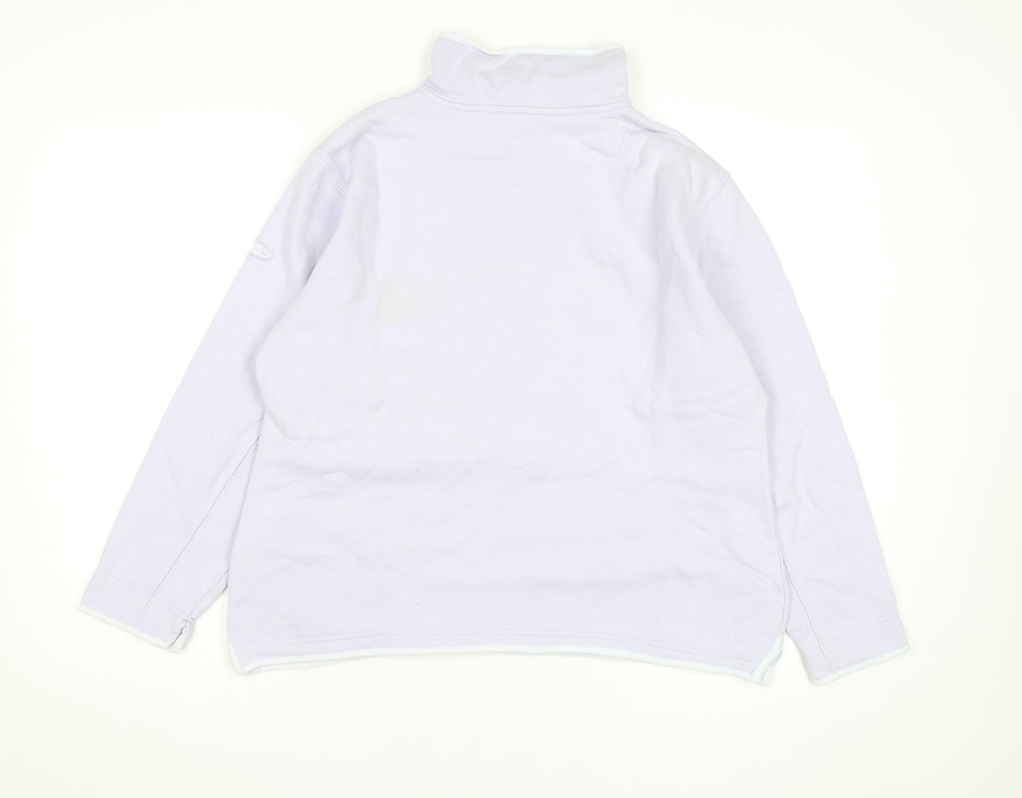 Crew Clothing Women Lilac 1/2 Zip Cotton Pullover Sweatshirt Size 12