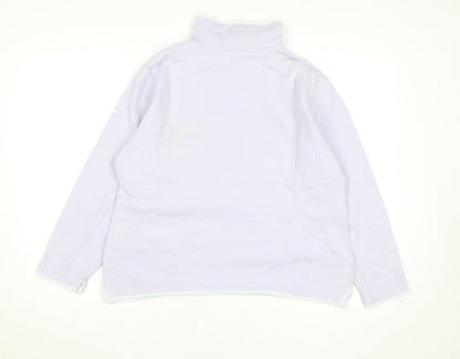 Crew Clothing Women Lilac 1/2 Zip Cotton Pullover Sweatshirt Size 12