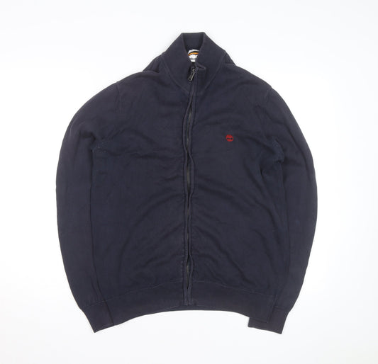 Timberland Men’s Blue Full Zip Cotton Jumper M Regular Fit