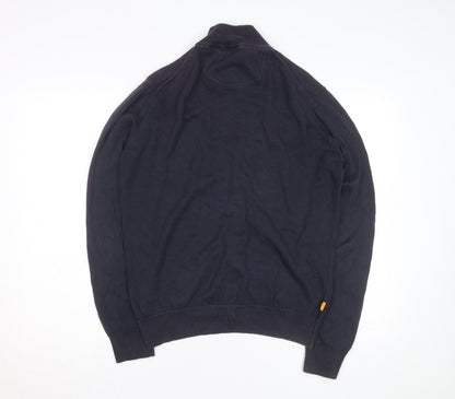 Timberland Men’s Blue Full Zip Cotton Jumper M Regular Fit