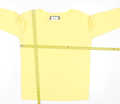 Maine New England Women's Yellow Crew Neck Jumper Size 12 Cotton Knit