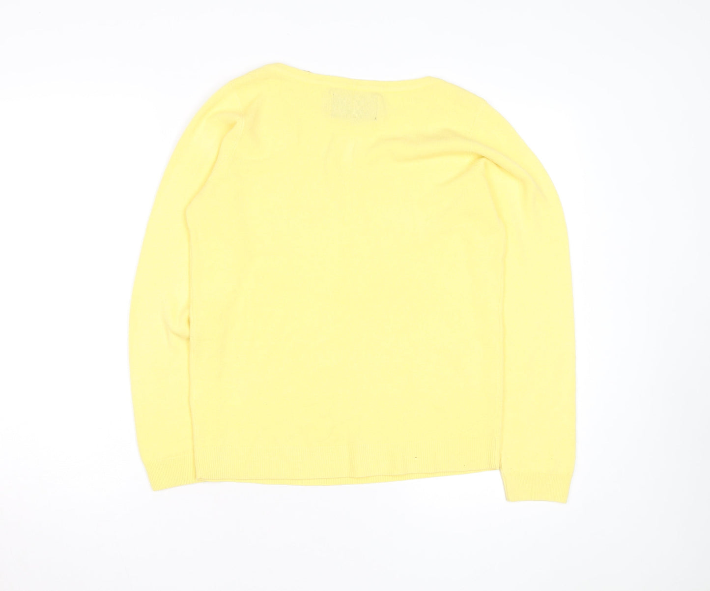 Maine New England Women's Yellow Crew Neck Jumper Size 12 Cotton Knit