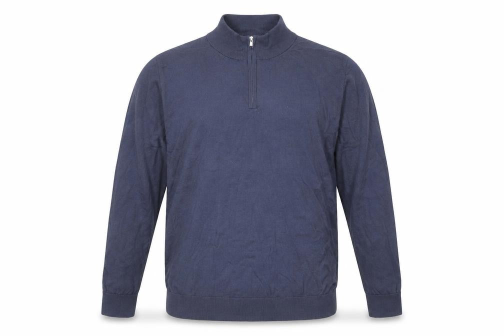 Marks and Spencer Men's Blue Wool 1/2 Zip Jumper XL