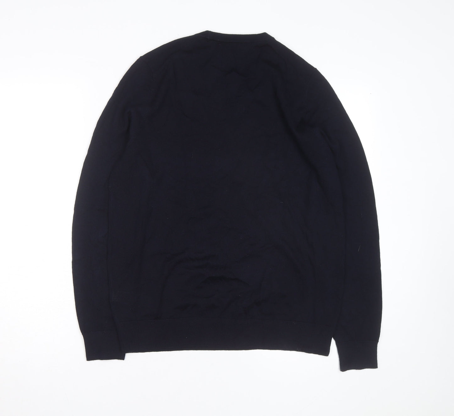 Marks and Spencer Autograph Men's Blue Merino Wool Crew Neck Jumper M