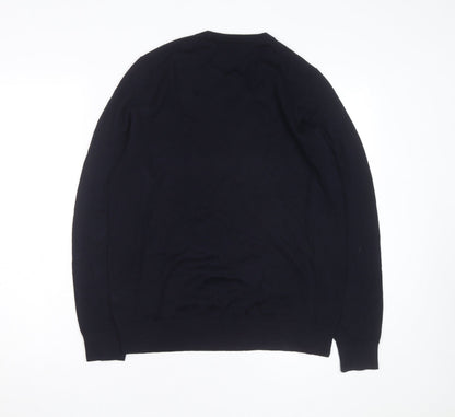 Marks and Spencer Autograph Men's Blue Merino Wool Crew Neck Jumper M