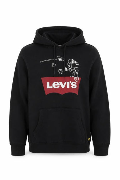 Levi's Men's Black Medium Pullover Hoodie with Graphic Print