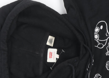 Levi's Men's Black Medium Pullover Hoodie with Graphic Print