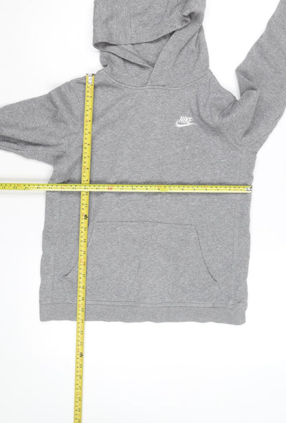 Nike Boys Grey Pullover Hoodie Sz 12-13 Years Cotton Blend Logo