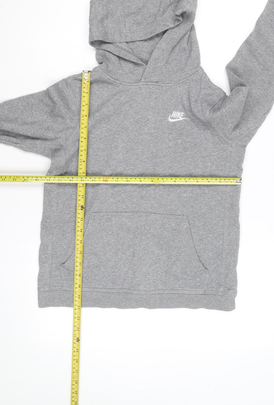 Nike Boys Grey Pullover Hoodie Sz 12-13 Years Cotton Blend Logo