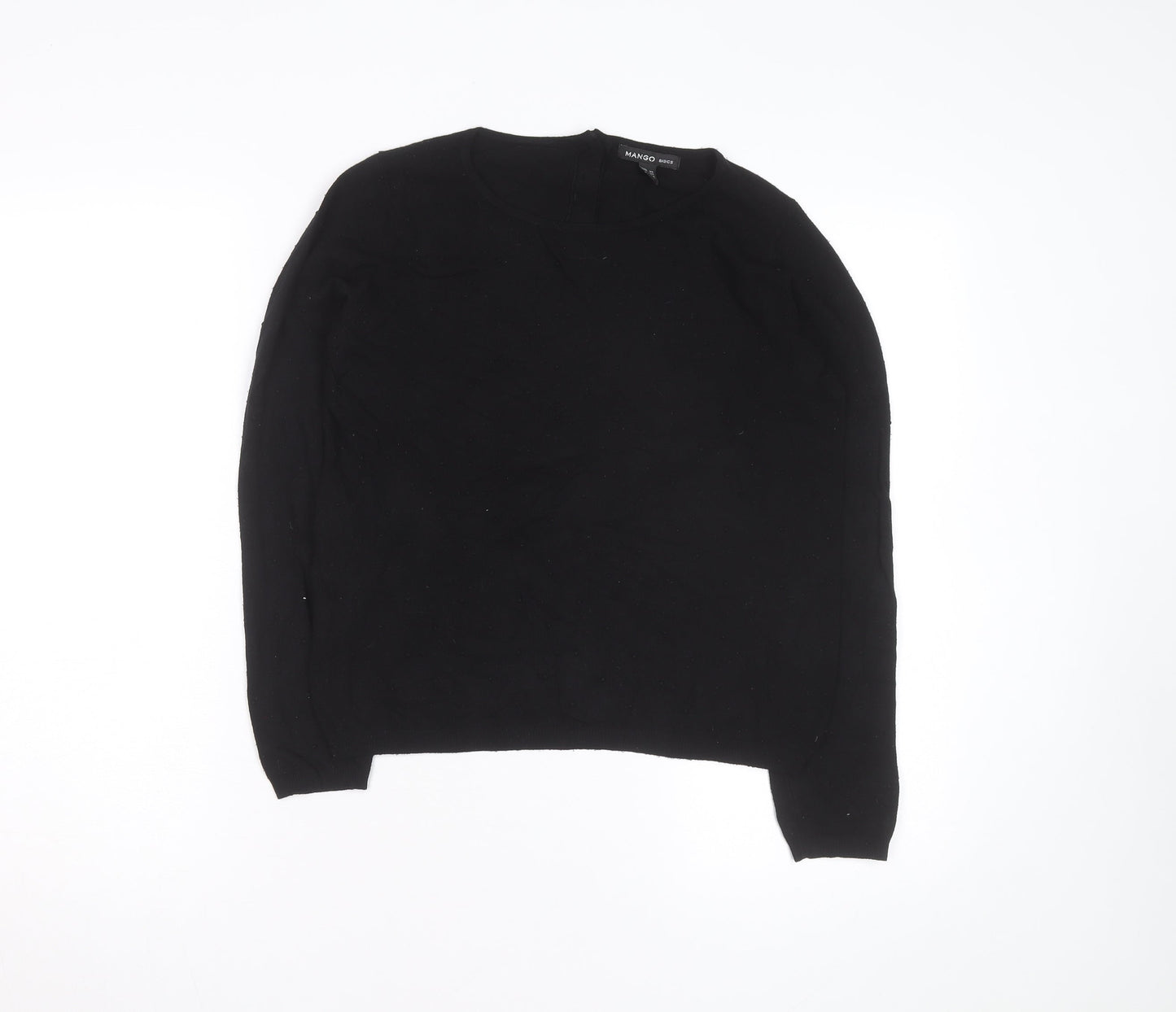 Mango Women Black XS Crew Neck Knit Pullover Jumper