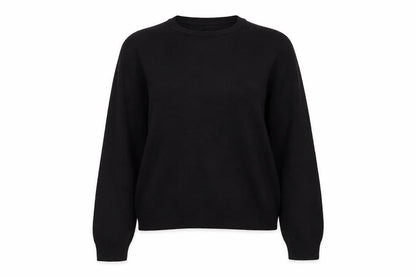 Mango Women Black XS Crew Neck Knit Pullover Jumper
