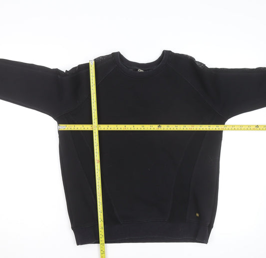Biba Women Black Size 8 Lace Panel Pullover Sweatshirt